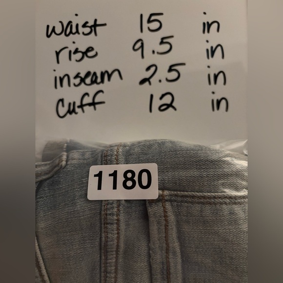 NEW Studio Blue Jean Shorts Ripped Cuffed Juniors Teen 28 Road To Joy Wash 1180 - Picture 7 of 7